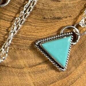 NEW BOHO SOL women's triangle pendant necklace in turquoise
